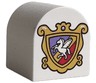 Duplo, Brick 2 x 2 x 2 Slope Curved Double with Coat of Arms Flying Horse Pattern