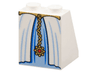 Slope 65 2 x 2 x 2 with Bottom Tube with Minifigure Dress / Skirt / Robe, Layered with Bright Light Blue Panel, Gold Belt and Pendant Pattern