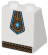 Slope 65 2 x 2 x 2 with Bottom Tube with Minifigure Dress / Skirt / Robe, Gold Panel with Blue Jewel and Gold Fringe Pattern