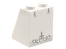 Slope 65 2 x 2 x 2 with Bottom Tube with Minifigure Dress / Skirt / Robe, Wedding with Silver Trim Pattern
