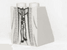Slope 65 2 x 2 x 2 with Bottom Tube with Minifigure Dress / Skirt / Robe, Ornate Silver Fabric, Belt and Tassels Pattern