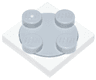 Turntable 2 x 2 Plate with Light Bluish Gray Top (3680 / 3679)