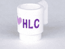 Minifigure, Utensil Cup with Dark Purple and Medium Lavender 'I' Heart 'HLC' Pattern