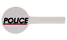 Minifigure, Utensil Signal Paddle with Black 'POLICE' and Red Line Pattern