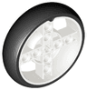 Wheel 56 x 14 Technic with Axle Hole and 8 Pin Holes with Molded Black Hard Rubber Tire Pattern