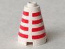Cone 2 x 2 x 2 with Horizontal Red Stripes Pattern