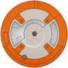 Dish 8 x 8 Inverted (Radar) - Solid Studs with SW BB-8 Droid Orange Circle and Silver Control Panels with Medium Blue Lights Pattern