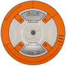 Dish 8 x 8 Inverted (Radar) - Solid Studs with SW BB-8 Droid Orange Circle and Silver Control Panels with Red and Medium Blue Lights Pattern