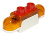 Duplo Siren with Light and Sound, 1 x 2 Base with Trans-Orange Lights, Curved Edges and Red 2 Stud Button on Top