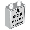 Duplo, Brick 1 x 2 x 2 with Eye Chart Pattern