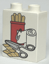 Duplo, Brick 1 x 2 x 2 with Scissors, Bandages and Tongue Depressors Pattern