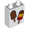 Duplo, Brick 1 x 2 x 2 with 2 Ice Cream Pops Pattern