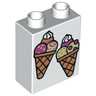 Duplo, Brick 1 x 2 x 2 with 2 Ice Cream Cones Pattern