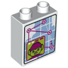 Duplo, Brick 1 x 2 x 2 with Green Goblin and Tracking Map Pattern
