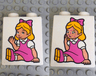 Duplo, Brick 1 x 2 x 2 with Girl with Spots and No Spots on Face Pattern