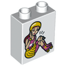 Duplo, Brick 1 x 2 x 2 with Female Rollerblader Pattern on Both Sides