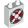 Duplo, Brick 1 x 2 x 2 with Life Preserver Pattern