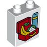 Duplo, Brick 1 x 2 x 2 with Lunch Box and Insulated Bottle Pattern
