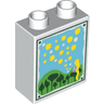 Duplo, Brick 1 x 2 x 2 with Flowers and Pollen Painting Pattern