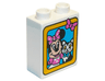Duplo, Brick 1 x 2 x 2 with Minnie Mouse and Cat in Yellow Frame Pattern