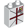 Duplo, Brick 1 x 2 x 2 with Tied Parcel with Postmark Pattern