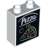 Duplo, Brick 1 x 2 x 2 with Pizza Pattern