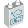 Duplo, Brick 1 x 2 x 2 with Electric Charging Point and Battery Power Indicator Pattern
