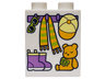 Duplo, Brick 1 x 2 x 2 with Medium Lavender Boots, Bright Light Orange Teddy Bear, Hanging Lime Sunglasses, Striped Scarf and Cap Pattern
