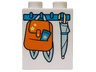 Duplo, Brick 1 x 2 x 2 with Light Aqua Hanging Umbrella, Orange School Bag with Stars and Sunscreen Pattern