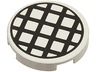 Tile, Round 2 x 2 with Black Grid Large Pattern