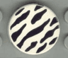 Tile, Round 2 x 2 with Black Animal Stripes Pattern