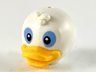 Minifigure, Head, Modified Duck with Forehead Tuft, Bright Light Orange Bill and Black and Medium Blue Eyes Pattern (Donald's Nephews)