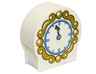 Duplo, Brick 1 x 2 x 2 Round Top with Clock and Gold Frame Pattern