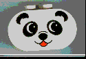 Duplo, Brick 2 x 4 x 2 Rounded Ends with Panda Face Type 1 (colored) Pattern