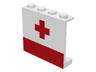 Panel 1 x 4 x 3 - Solid Studs with Red Cross and Stripe Pattern