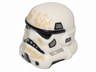 Minifigure, Headgear Helmet SW Stormtrooper with Molded Black Forehead, Eyes, Nose, Chin, and Panels on Back and Printed Dark Bluish Gray Marks and Tan Dirt Stains Pattern 1 (Sandtrooper)