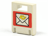 Container, Box 2 x 2 x 2 Door with Slot with White Envelope with Yellow Horn on Red Background Pattern