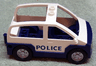 Duplo Car with 2 Studs on Roof, Dark Blue Base and 'POLICE' Pattern
