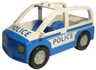 Duplo Car with 2 Studs on Roof, Blue Base and Blue 'POLICE' Pattern
