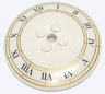 Dish 6 x 6 Inverted (Radar) - Solid Studs with Clock Face with Black Roman Numerals and Gold Border Pattern