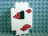 Panel 2 x 5 x 6 Wall with Window with Red Bricks Scattered Pattern