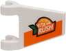 Flag 2 x 2 Trapezoid with Flat Edge with 'ViTA RUSH' Logo and Orange Stripe Pattern on Both Sides
