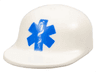 Minifigure, Headgear Cap - Long Flat Bill with Blue EMT Star of Life Pattern