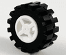 Wheel 8mm D. x 6mm with Black Tire 15mm D. x 6mm Offset Tread Small (4624 / 3641)