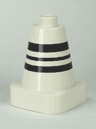 Duplo Cone 2 x 2 Square Base with Black Stripes Pattern