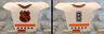 Minifigure Hockey Body Armor with Orange and Black NHL Logo, Stars, Stripes, Collar, and Number 8 Pattern