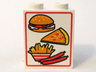 Panel 1 x 2 x 2 - Hollow Studs with Hamburger, Pizza, Fries, and Sausages Pattern