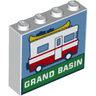 Brick 1 x 4 x 3 with Camper Van and 'GRAND BASIN' Pattern
