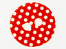 Minifigure Skirt Cloth Round with White Polka Dots on Red Background Pattern