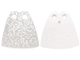 Minifigure Cape Cloth, Standard - Starched Fabric - 4.0cm Height with Silver Iridescent Dots Pattern